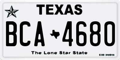 TX license plate BCA4680