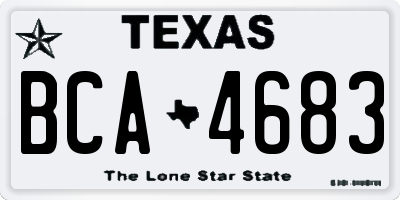 TX license plate BCA4683