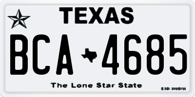 TX license plate BCA4685