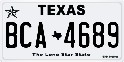 TX license plate BCA4689