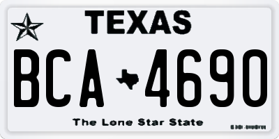 TX license plate BCA4690