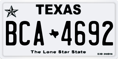 TX license plate BCA4692