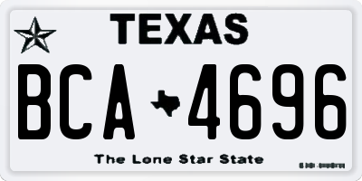 TX license plate BCA4696