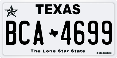 TX license plate BCA4699