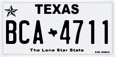 TX license plate BCA4711