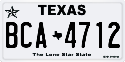 TX license plate BCA4712