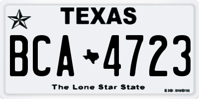 TX license plate BCA4723