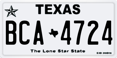 TX license plate BCA4724