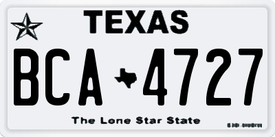 TX license plate BCA4727