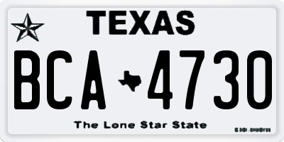TX license plate BCA4730