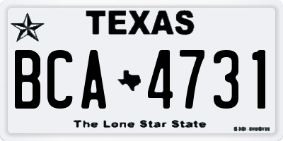 TX license plate BCA4731