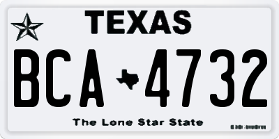 TX license plate BCA4732