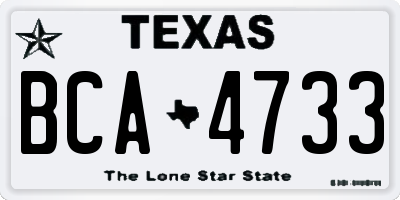 TX license plate BCA4733