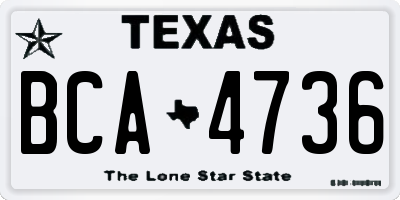 TX license plate BCA4736