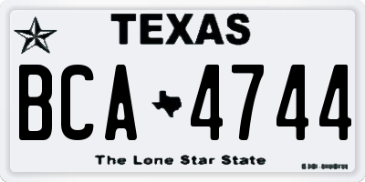 TX license plate BCA4744