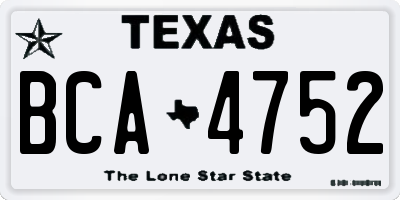 TX license plate BCA4752