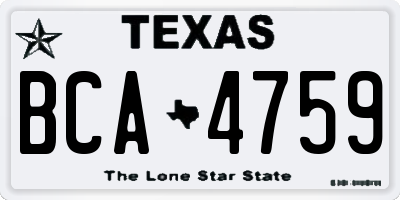 TX license plate BCA4759