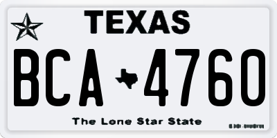 TX license plate BCA4760