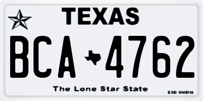 TX license plate BCA4762