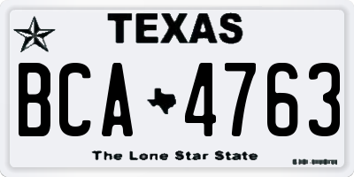 TX license plate BCA4763