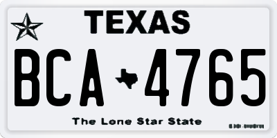 TX license plate BCA4765