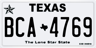 TX license plate BCA4769