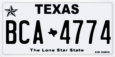 TX license plate BCA4774
