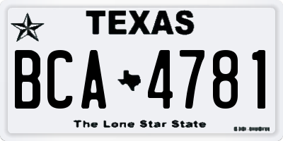TX license plate BCA4781