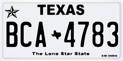 TX license plate BCA4783