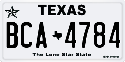 TX license plate BCA4784