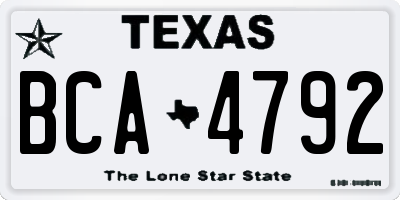 TX license plate BCA4792