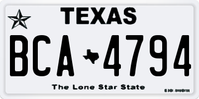 TX license plate BCA4794