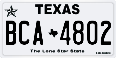 TX license plate BCA4802