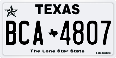 TX license plate BCA4807