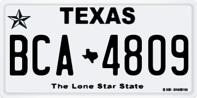 TX license plate BCA4809