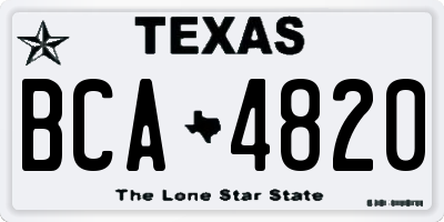 TX license plate BCA4820