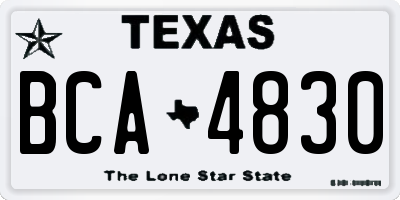 TX license plate BCA4830