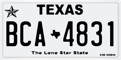 TX license plate BCA4831