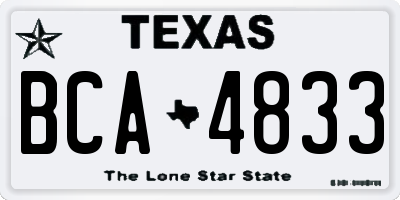 TX license plate BCA4833