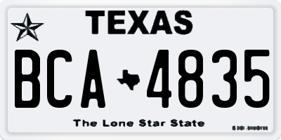 TX license plate BCA4835