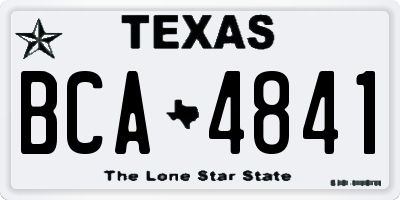 TX license plate BCA4841