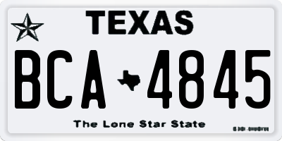 TX license plate BCA4845