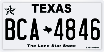 TX license plate BCA4846