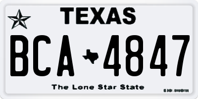 TX license plate BCA4847