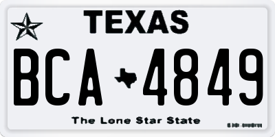 TX license plate BCA4849
