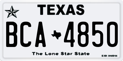TX license plate BCA4850