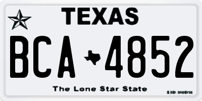 TX license plate BCA4852