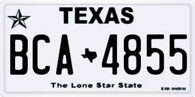 TX license plate BCA4855