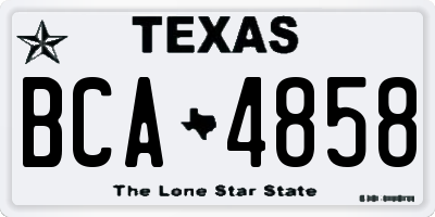 TX license plate BCA4858