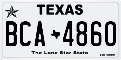 TX license plate BCA4860